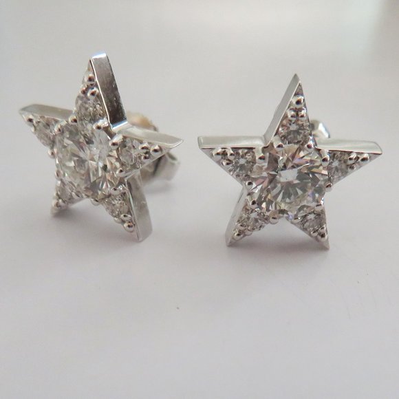 Hearts On Fire HOF Star 18K 1.39ct Diamond Earrings - Picture 7 of 12